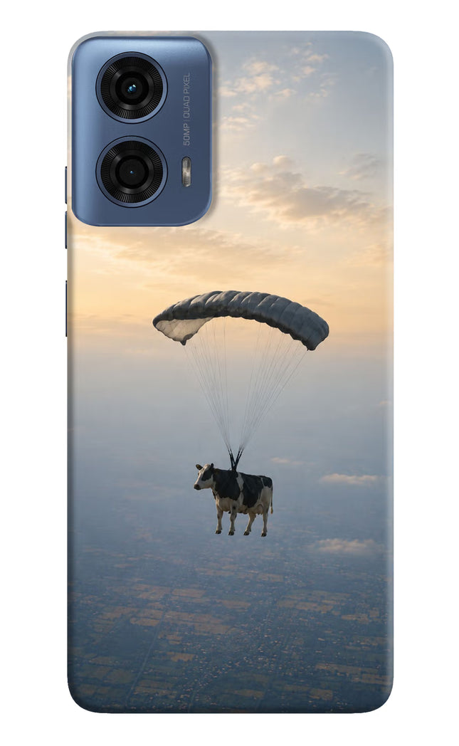 Skydiving Cow Moto G24 Power Hard Case Back Cover by Casekaro