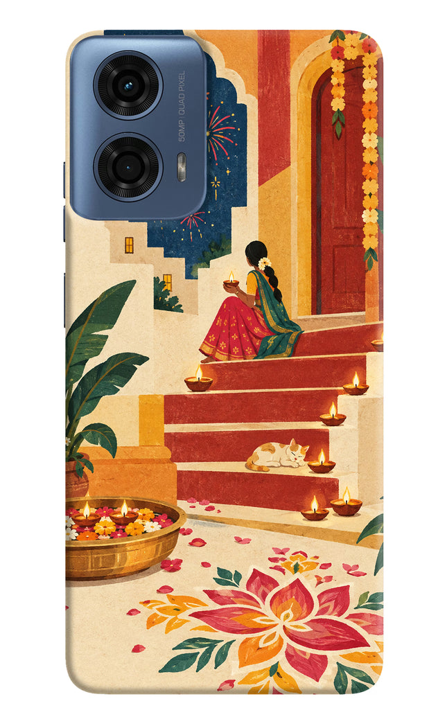 Diwali Rangoli Moto G24 Power Hard Case Back Cover by Casekaro