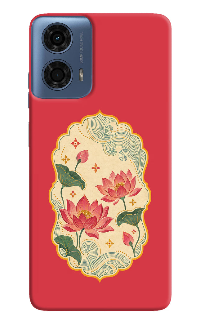 Pink Lotus Moto G24 Power Hard Case Back Cover by Casekaro