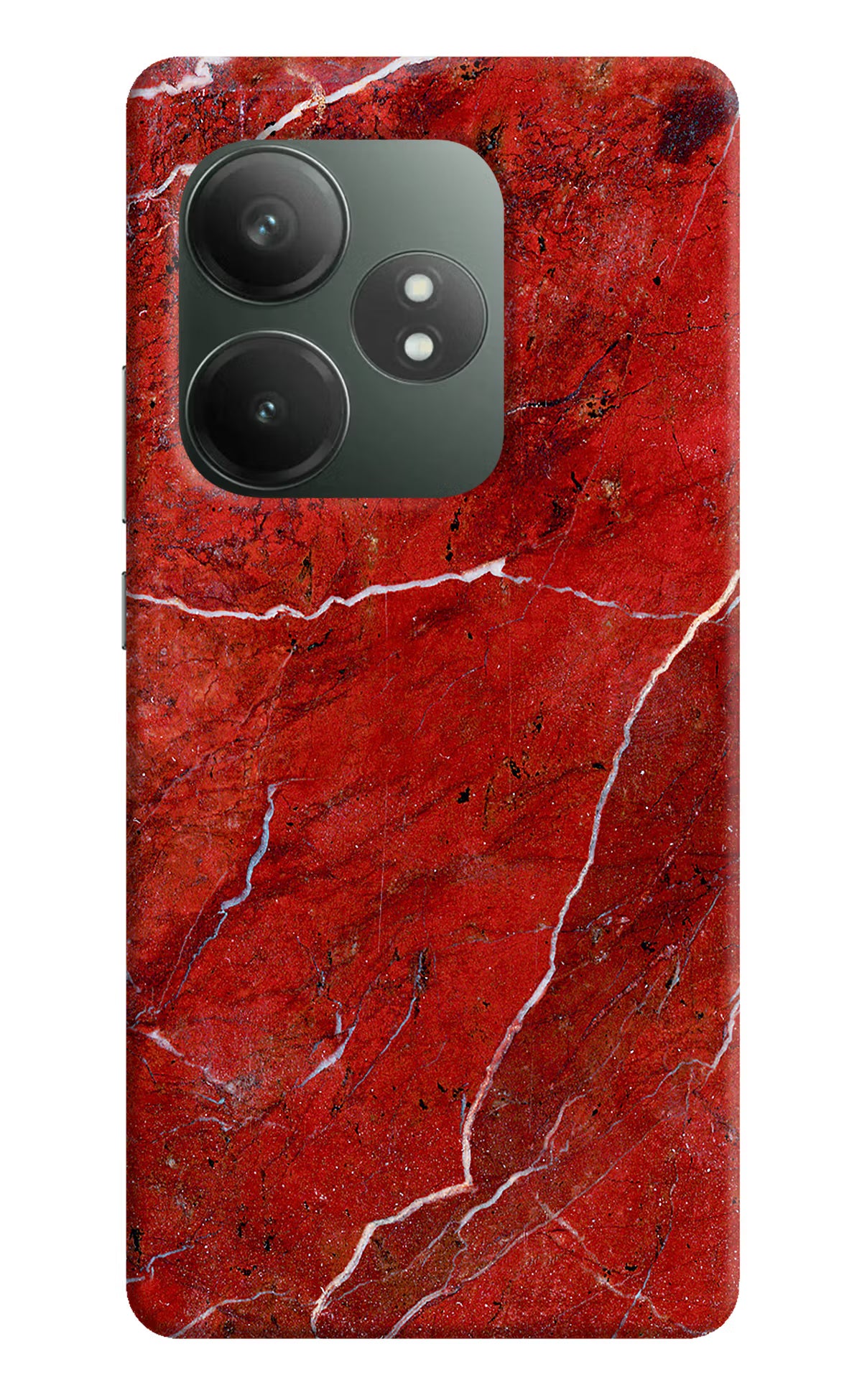 Red Marble Design Realme GT 6T 5G Hard Case Back Cover by Casekaro