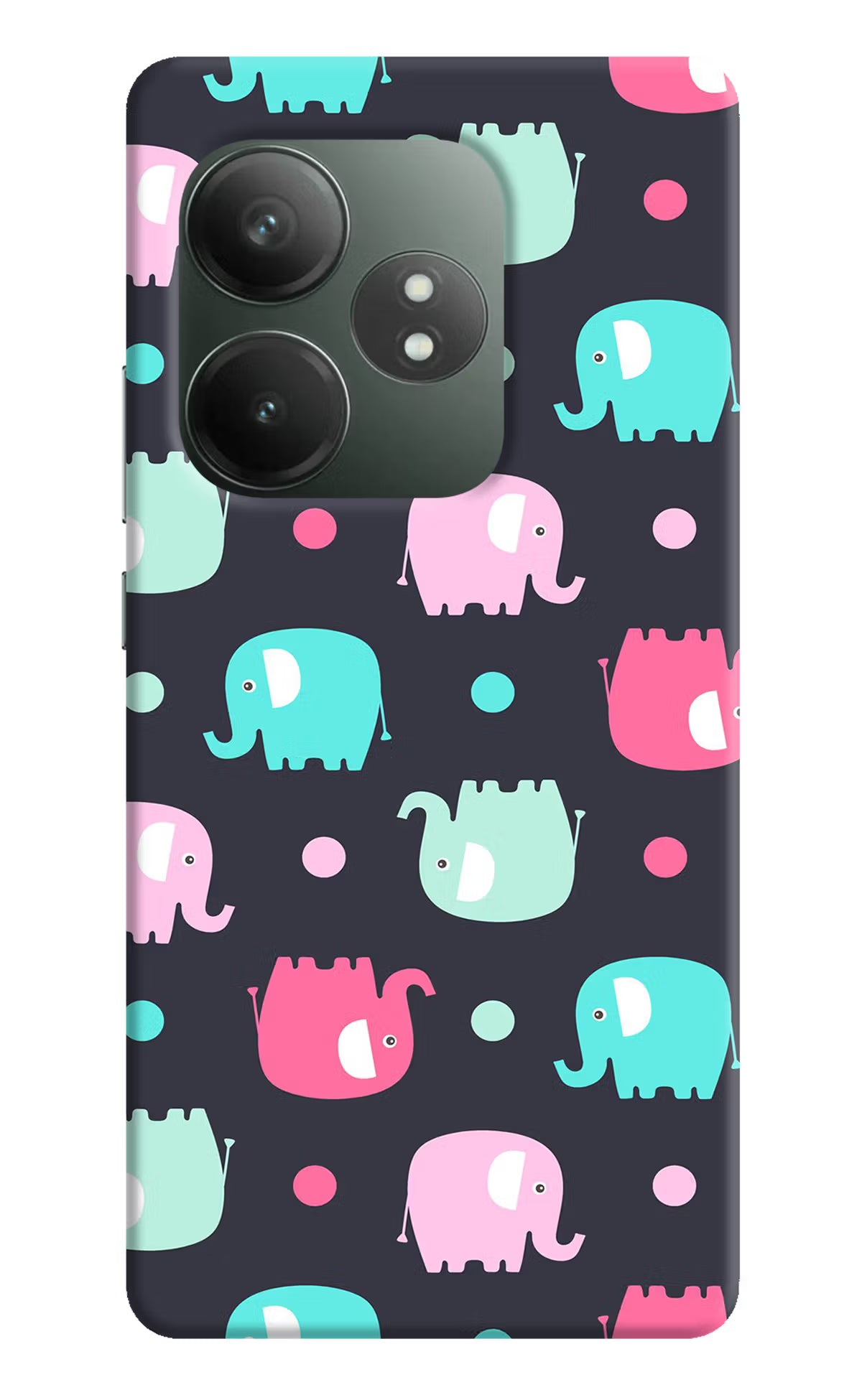 Elephants Realme GT 6T 5G Hard Case Back Cover by Casekaro