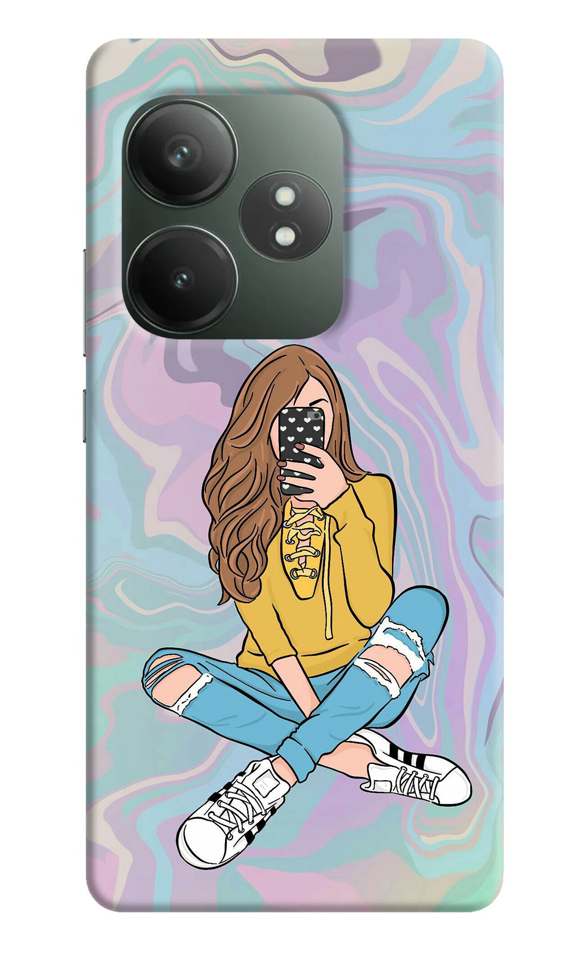 Selfie Girl Realme GT 6T 5G Back Cover