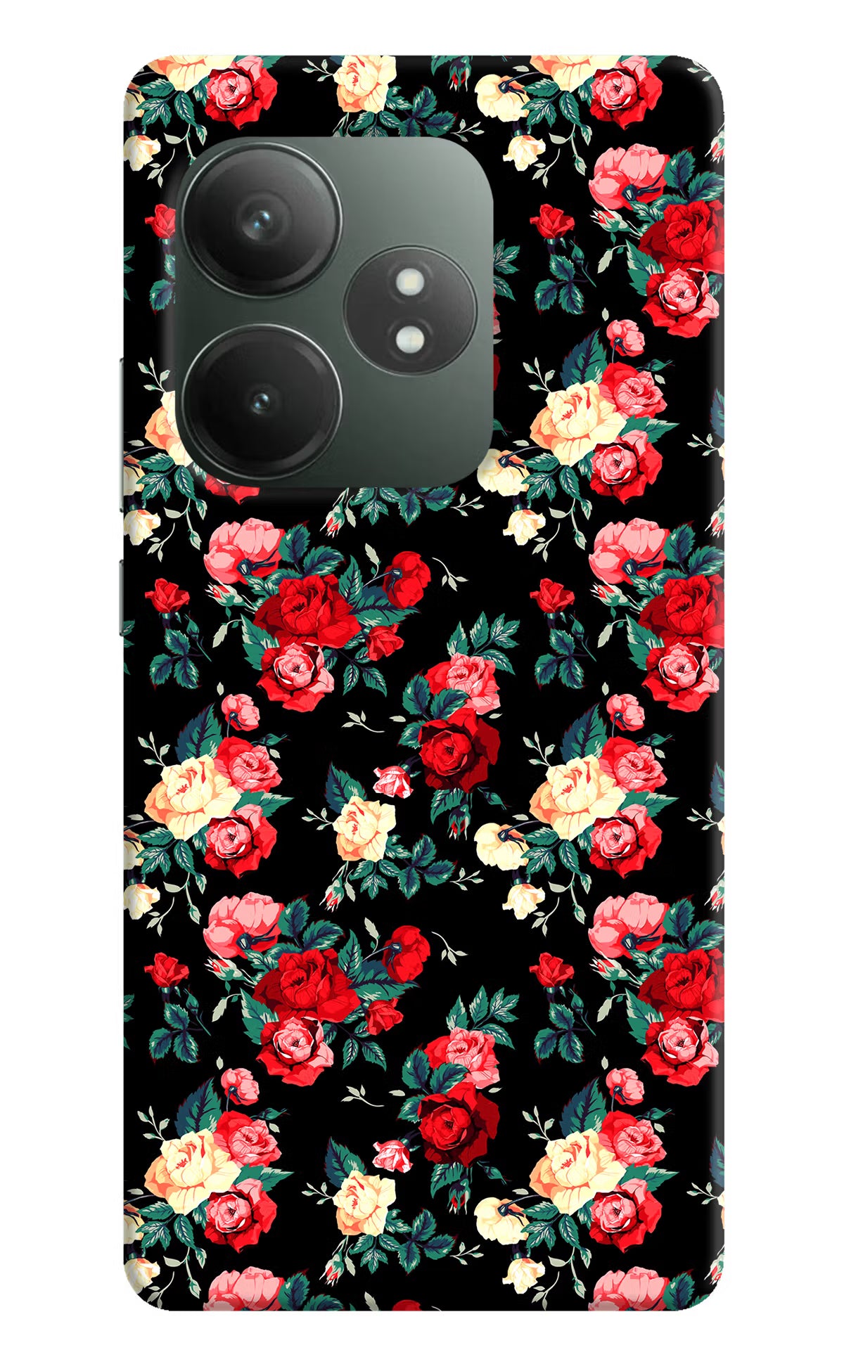 Rose Pattern Realme GT 6T 5G Hard Case Back Cover by Casekaro