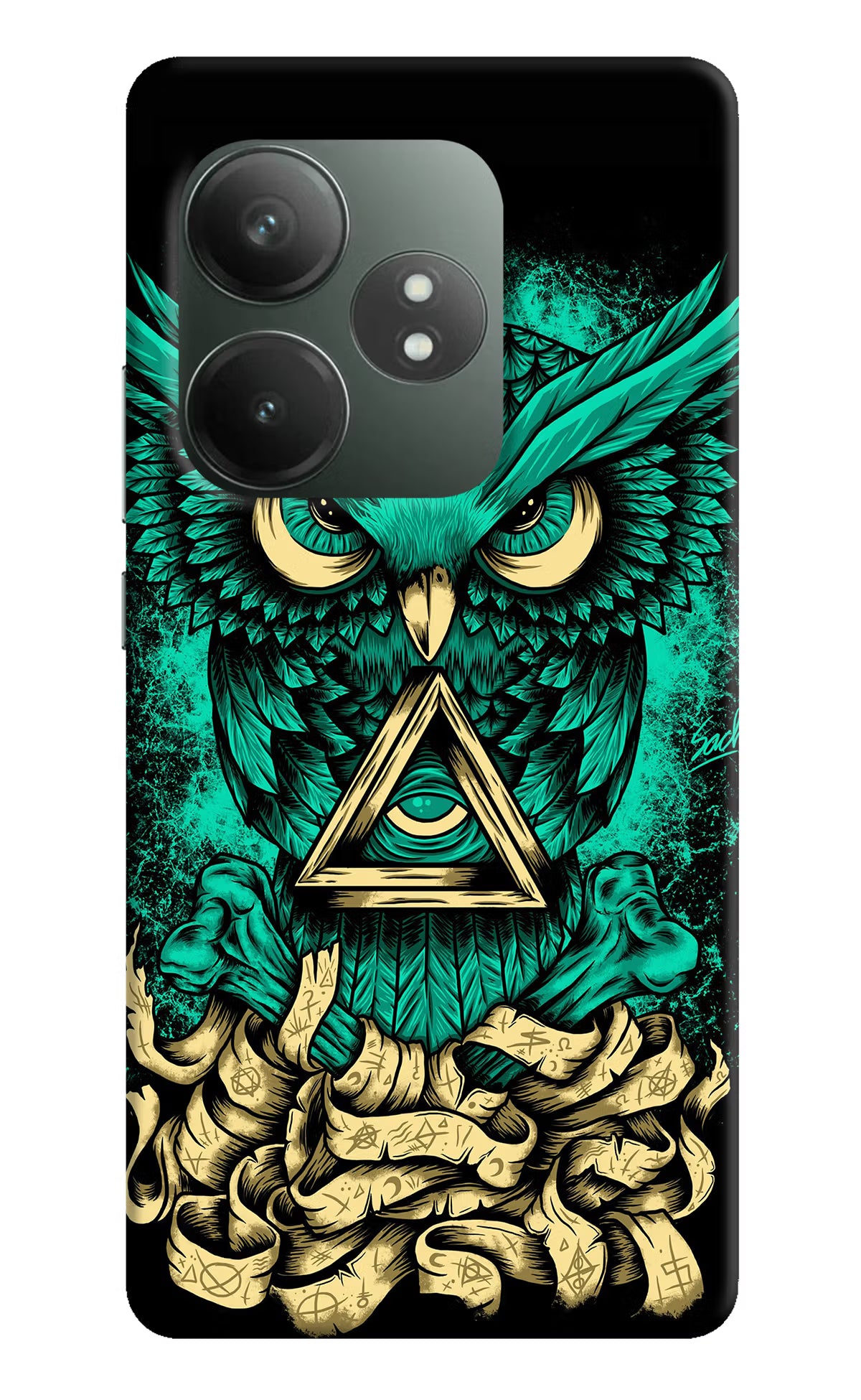 Green Owl Realme GT 6T 5G Hard Case Back Cover by Casekaro