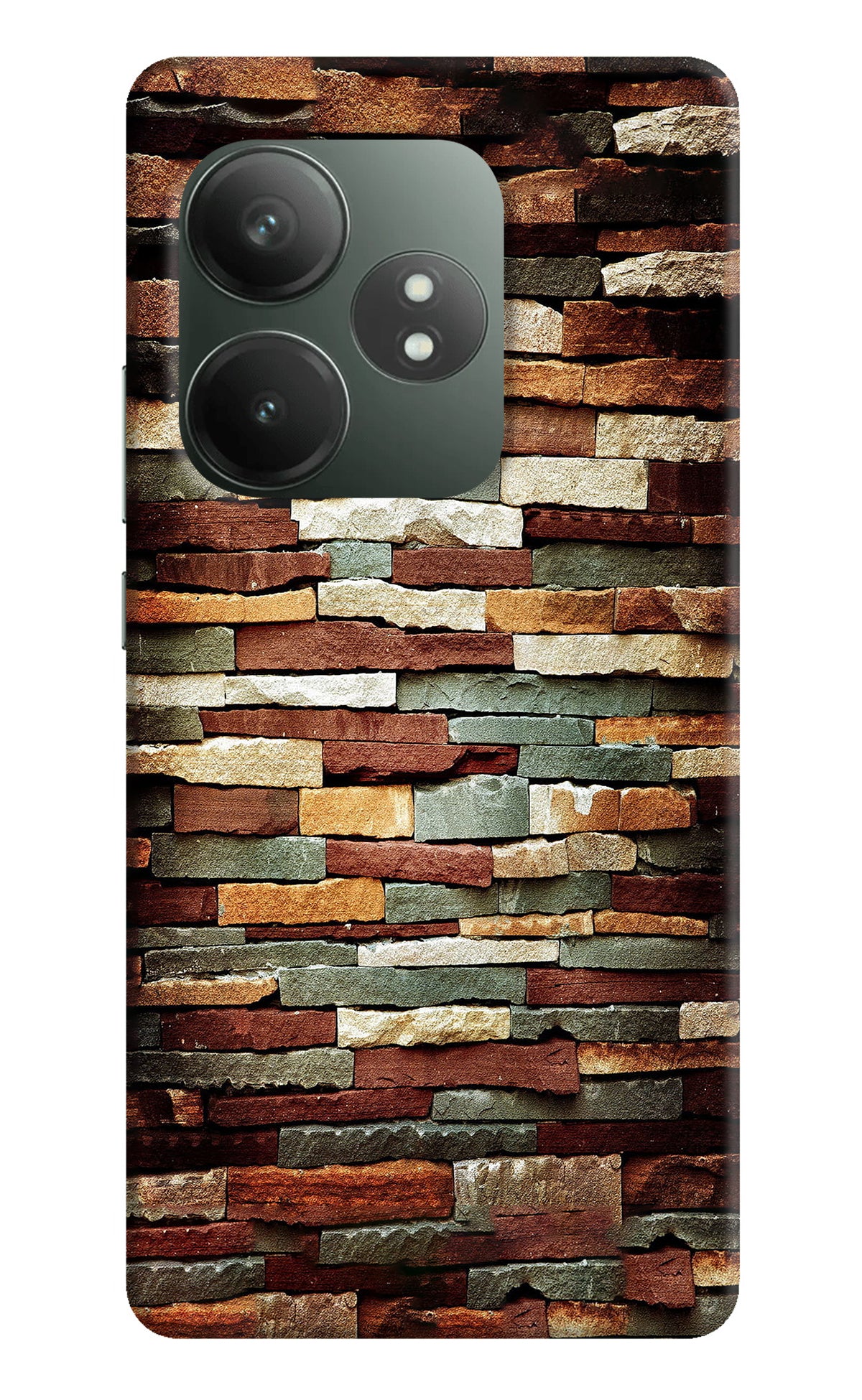 Bricks Pattern Realme GT 6T 5G Back Cover