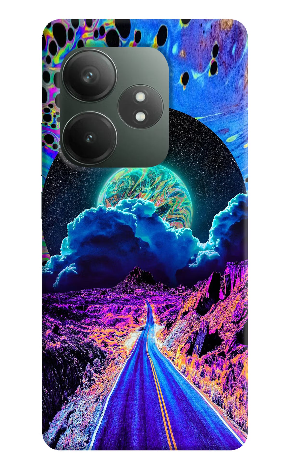 Psychedelic Painting Realme GT 6T 5G Hard Case Back Cover by Casekaro