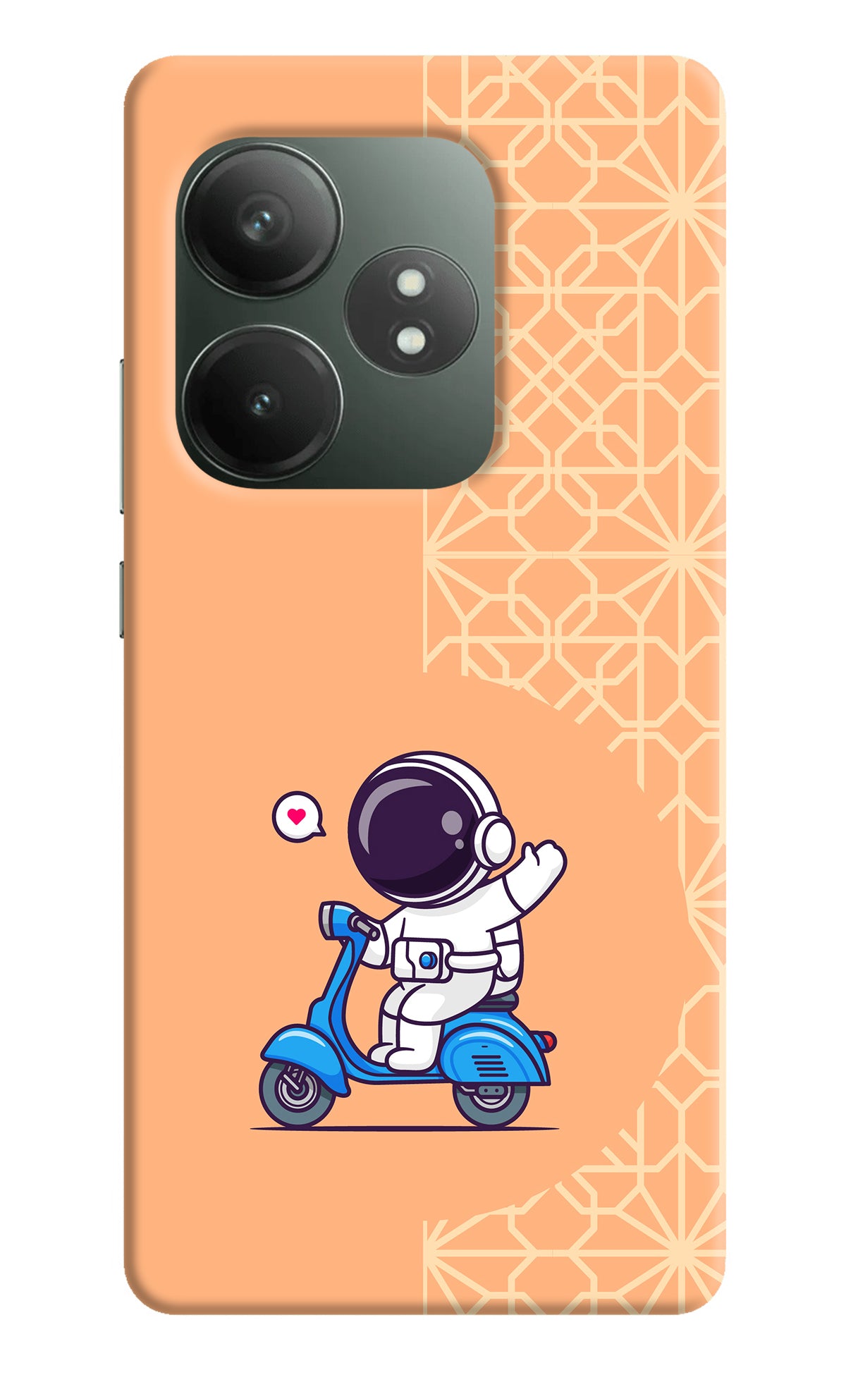 Cute Astronaut Riding Realme GT 6T 5G Back Cover