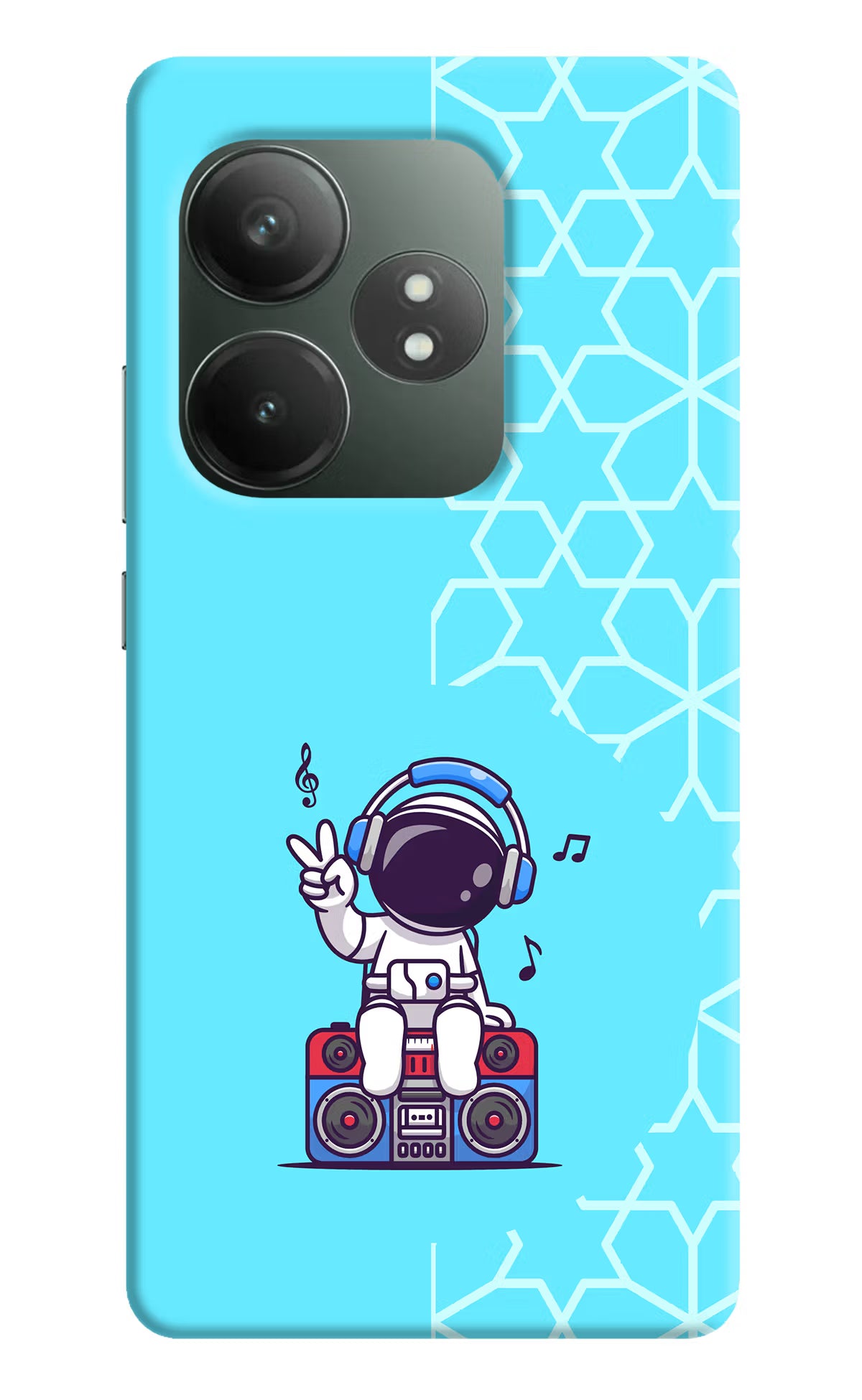 Cute Astronaut Chilling Realme GT 6T 5G Hard Case Back Cover by Casekaro