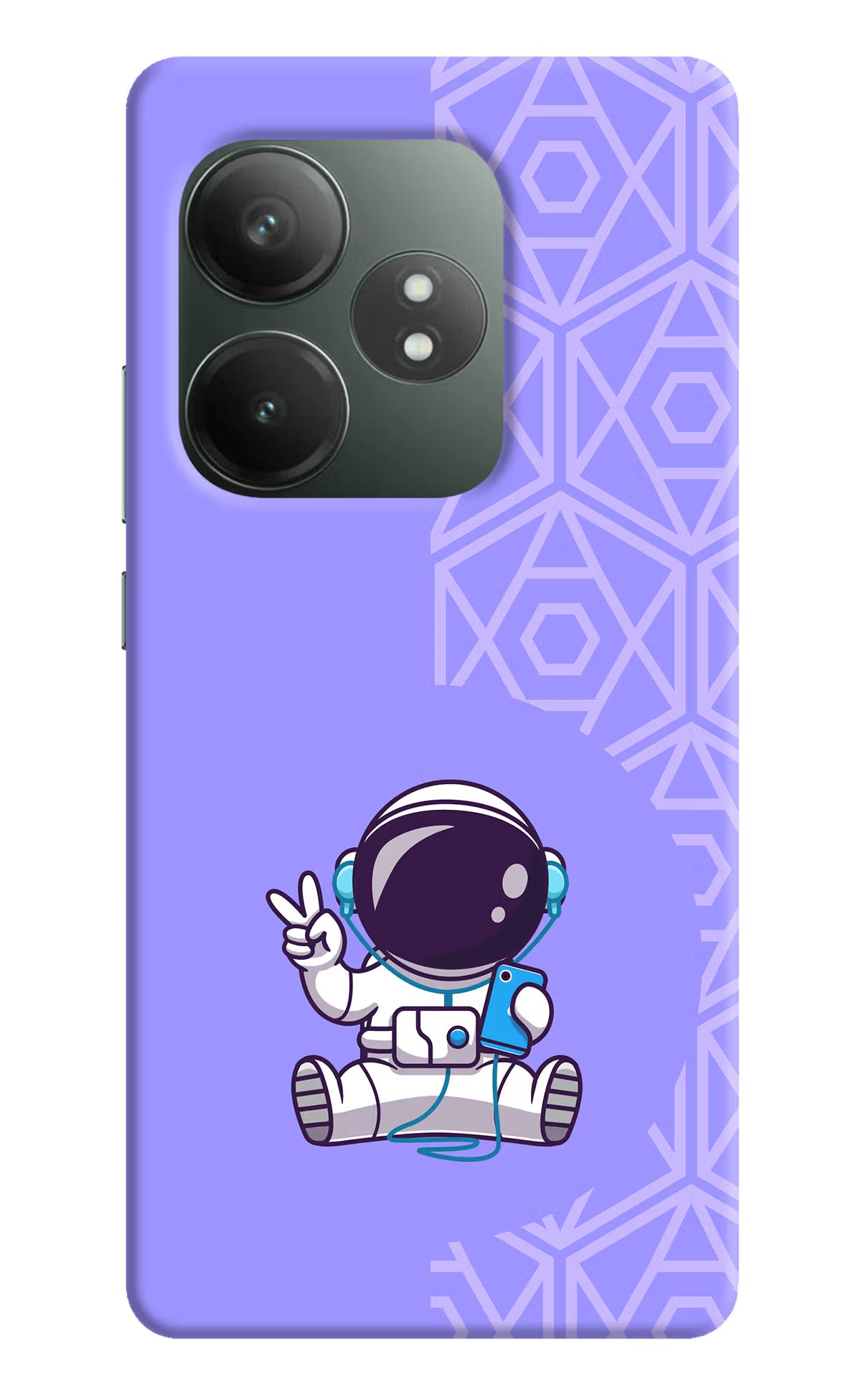 Cute Astronaut Chilling Realme GT 6T 5G Hard Case Back Cover by Casekaro
