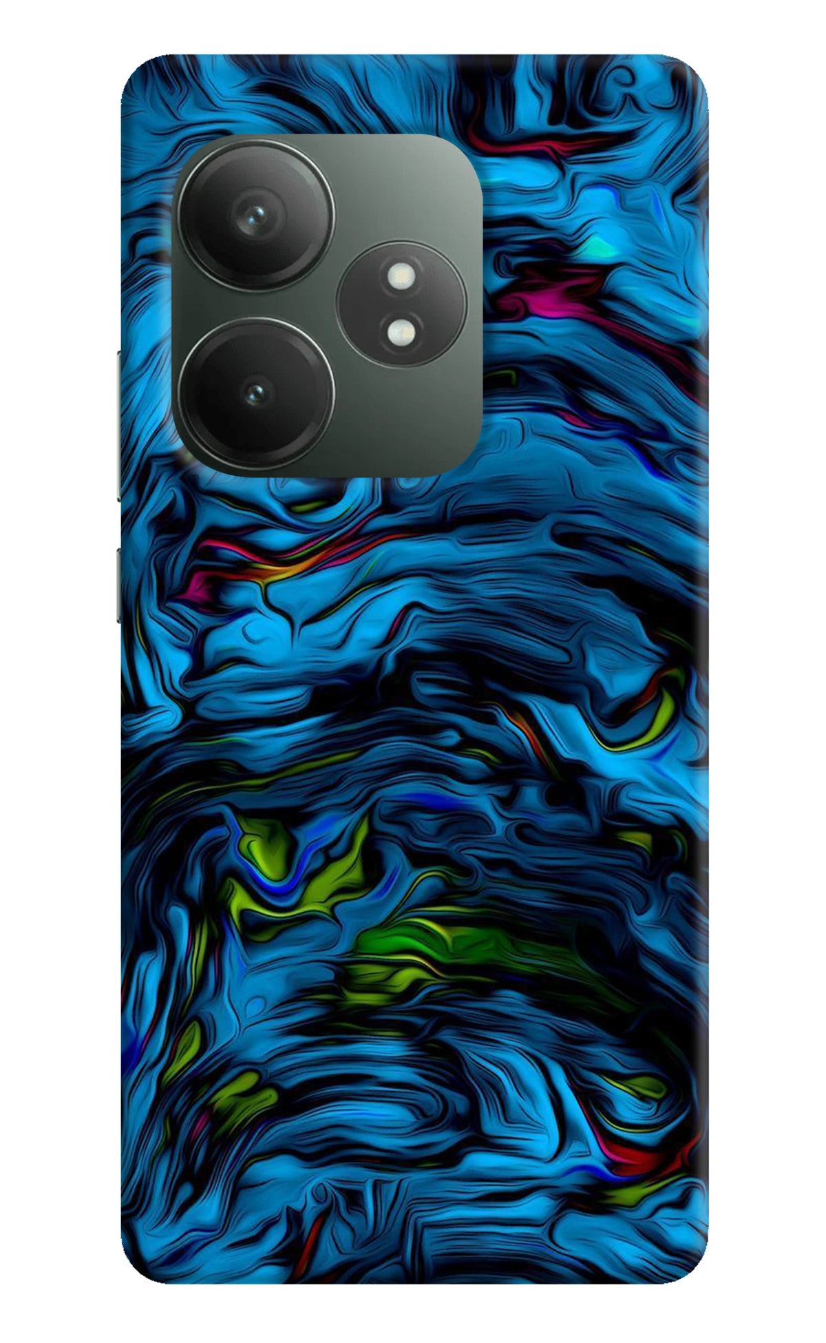 Dark Blue Abstract Realme GT 6T 5G Back Cover