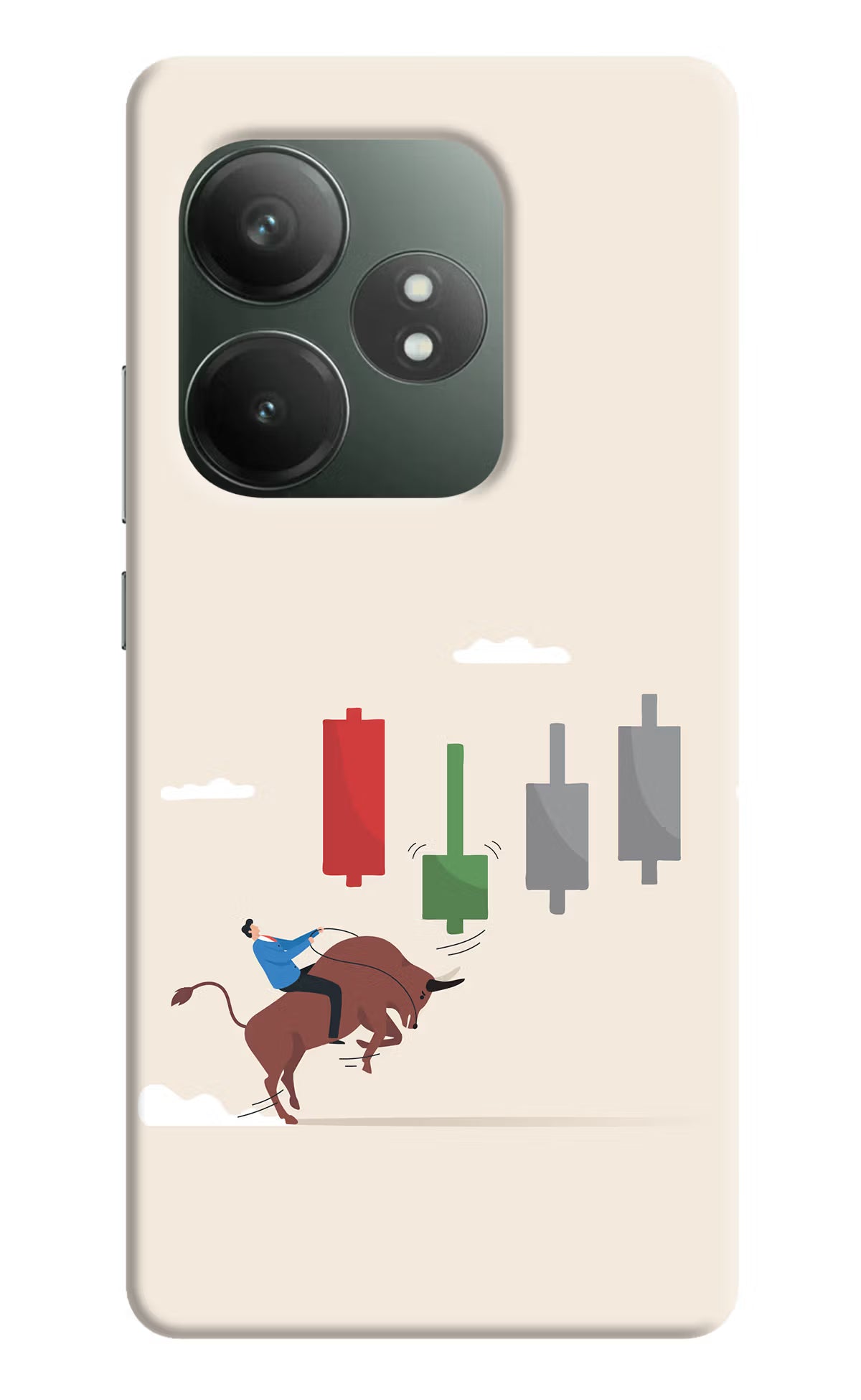 Bull Trading Momentum Realme GT 6T 5G Hard Case Back Cover by Casekaro