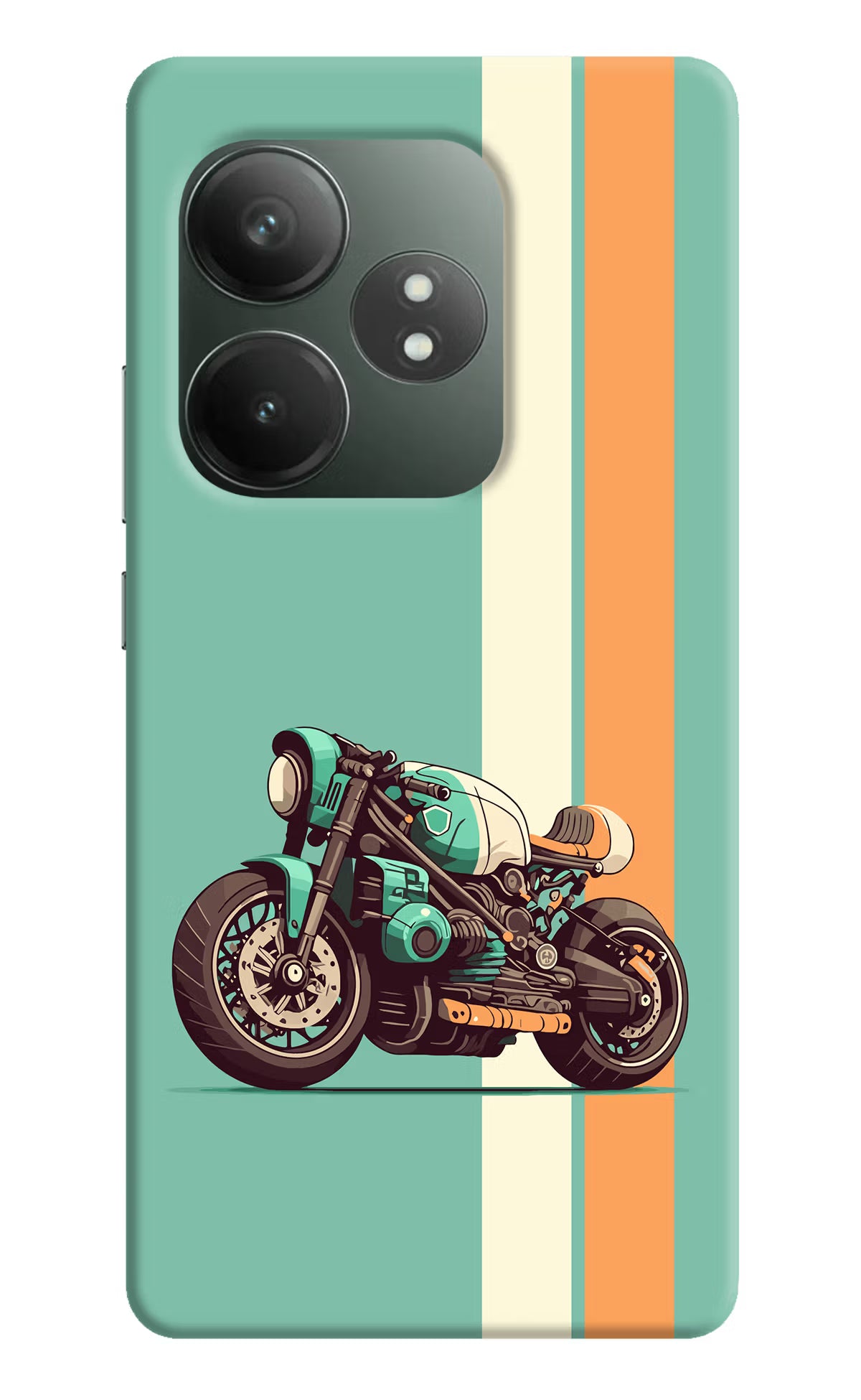 Striped Moto Drift Realme GT 6T 5G Hard Case Back Cover by Casekaro