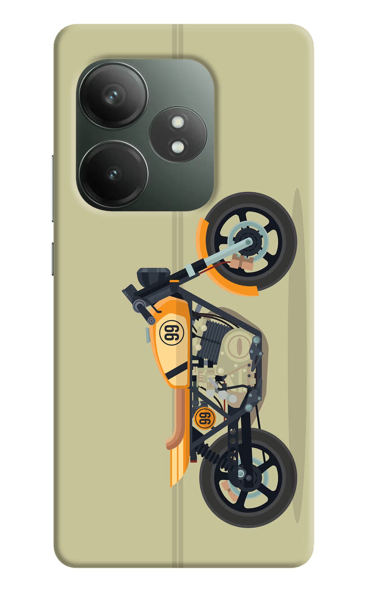 Vertical Speedster Realme GT 6T 5G Hard Case Back Cover by Casekaro