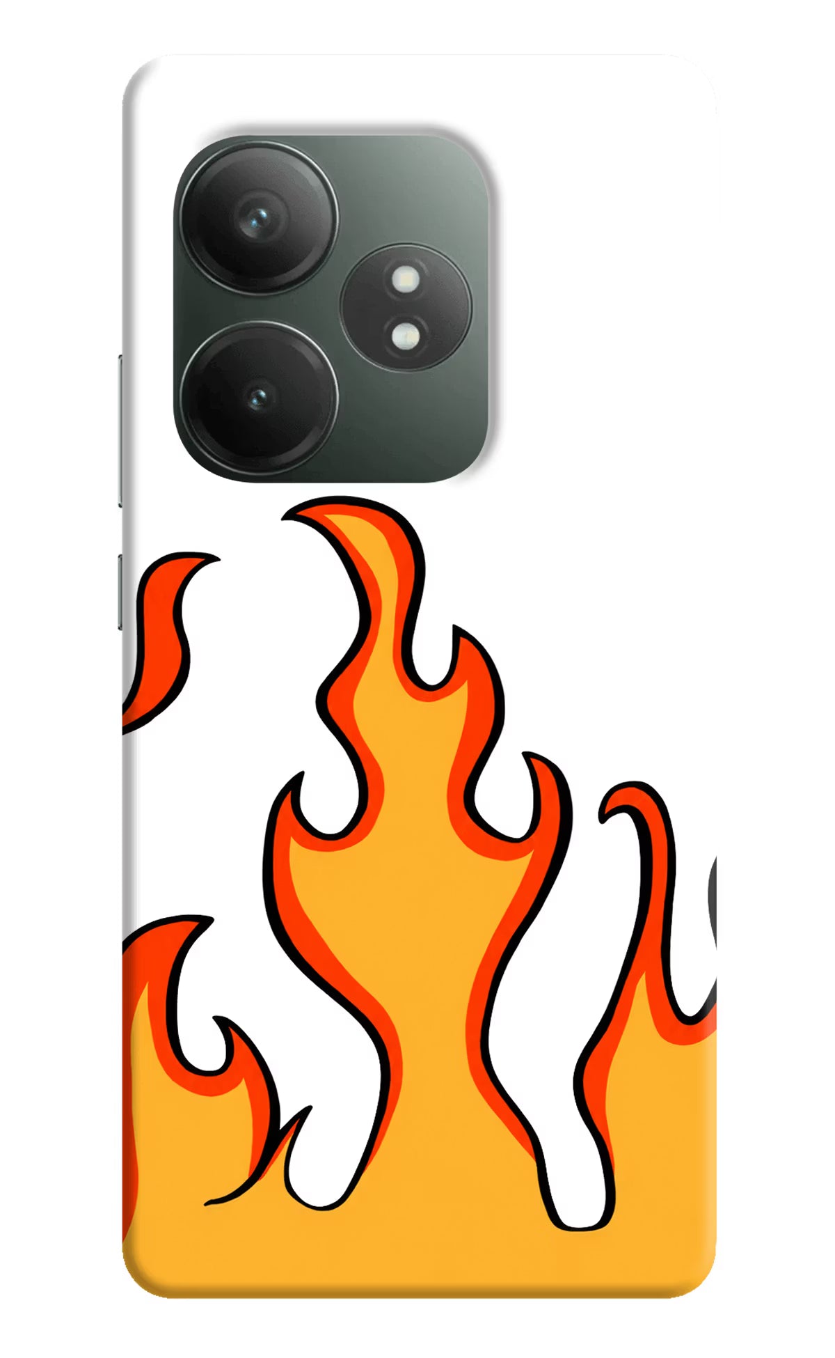 Fired Up – White Realme GT 6T 5G Hard Case Back Cover by Casekaro