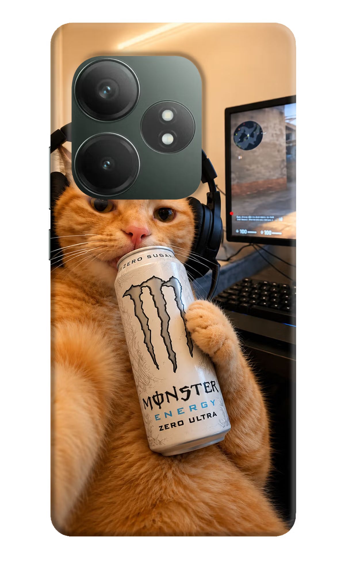 Gamer Cat Energy Realme GT 6T 5G Back Cover
