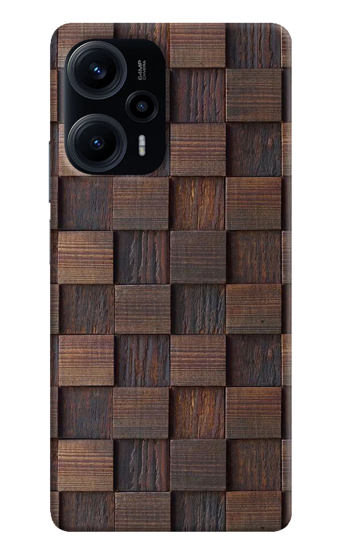 Wooden Cube Design Poco F5 5G Hard Case Back Cover by Casekaro