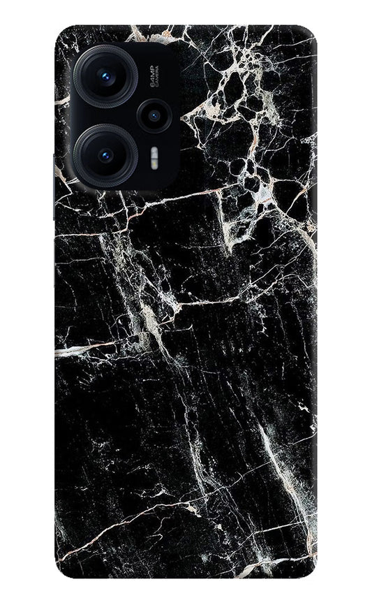 Black Marble Texture Poco F5 5G Hard Case Back Cover by Casekaro