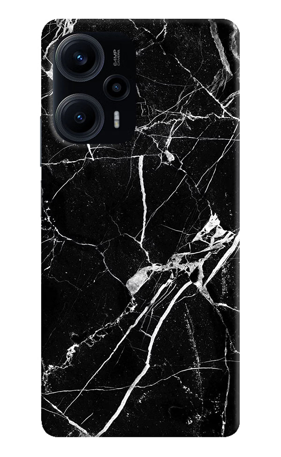 Black Marble Pattern Poco F5 5G Back Cover, Hard case