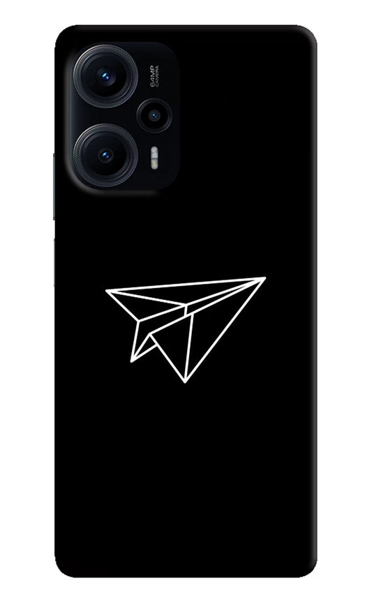 Paper Plane White Poco F5 5G Hard Case Back Cover by Casekaro
