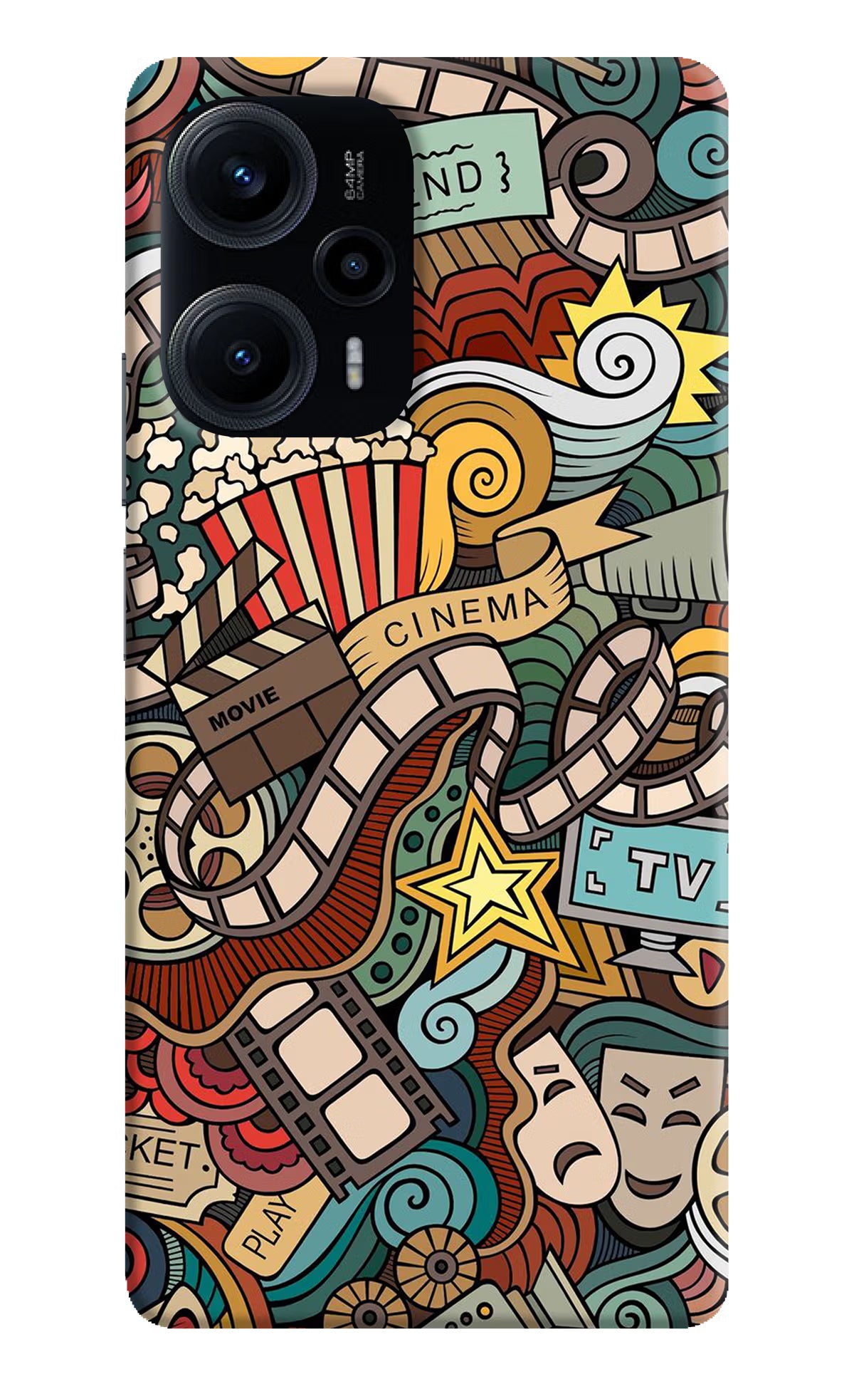 Cinema Abstract Poco F5 5G Hard Case Back Cover by Casekaro