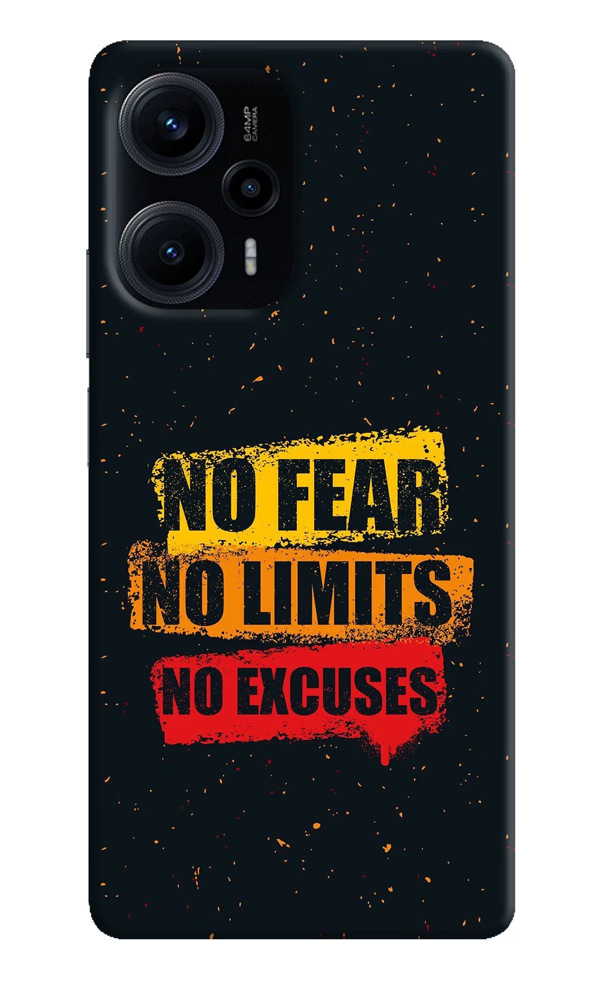 No Fear No Limits No Excuse Poco F5 5G Hard Case Back Cover by Casekaro