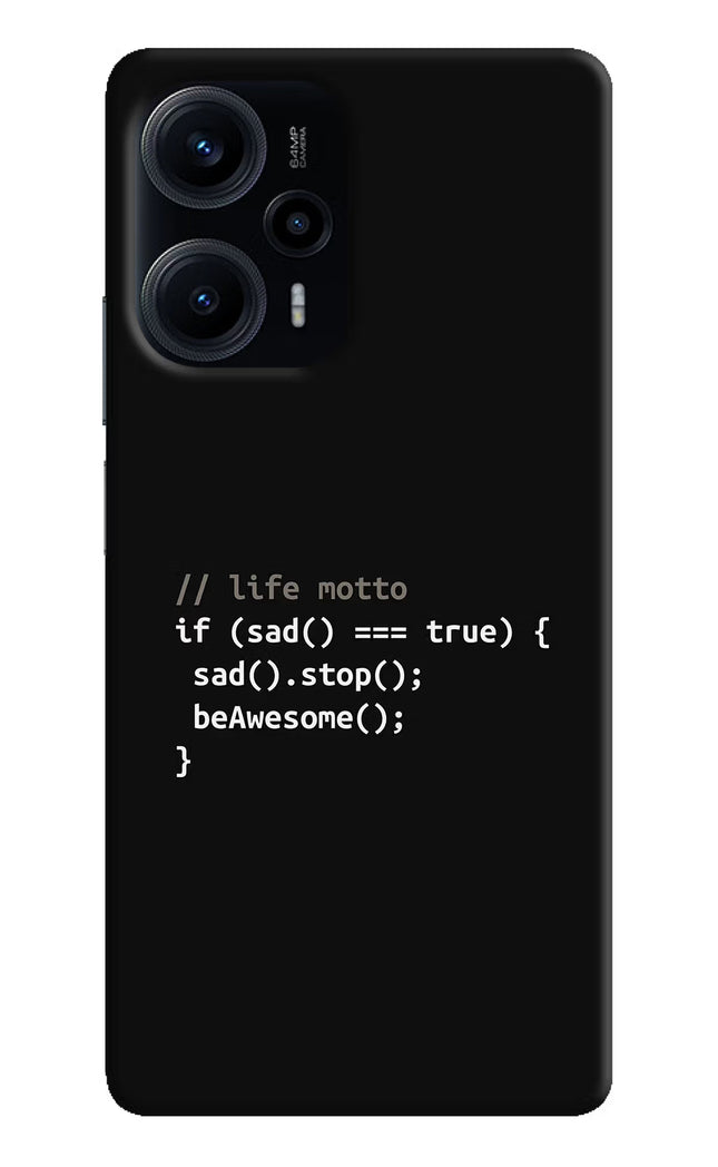 Life Motto Code Poco F5 5G Hard Case Back Cover by Casekaro