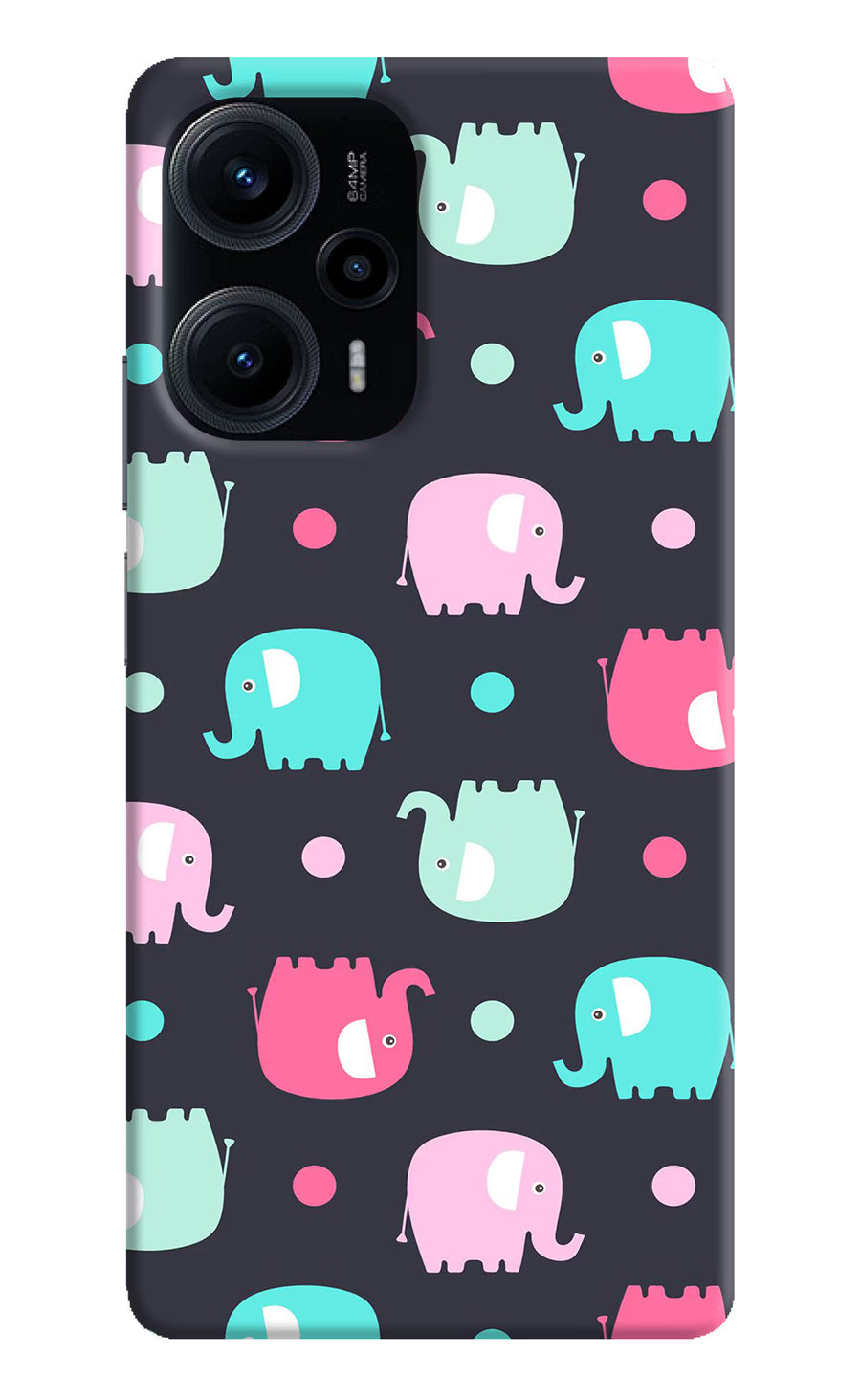 Elephants Poco F5 5G Back Cover, Hard case