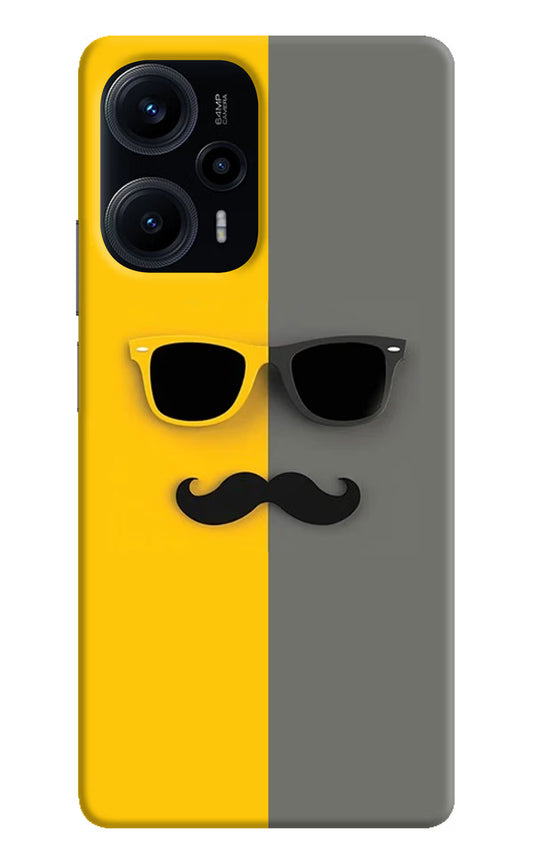 Sunglasses with Mustache Poco F5 5G Hard Case Back Cover by Casekaro