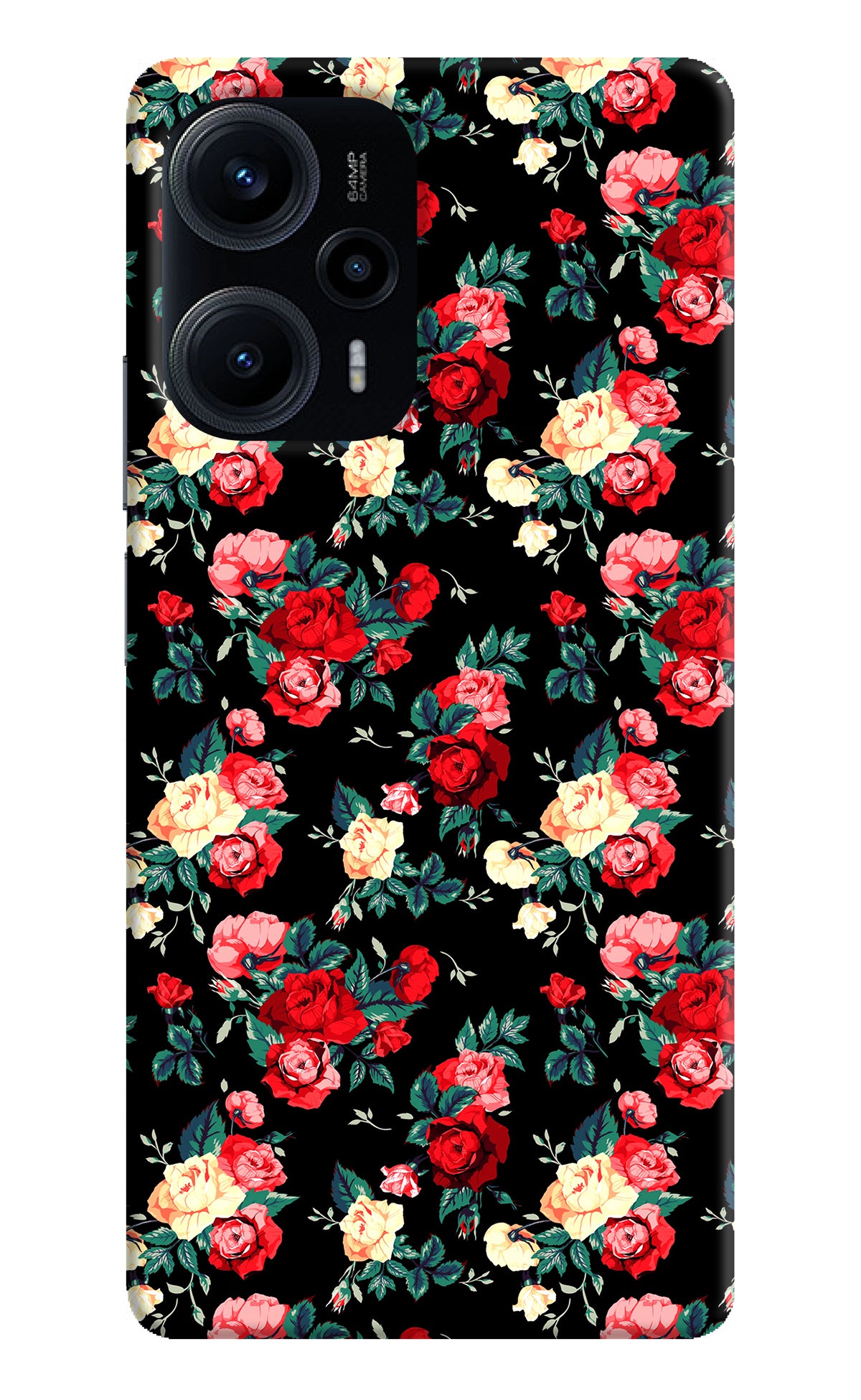 Rose Pattern Poco F5 5G Back Cover