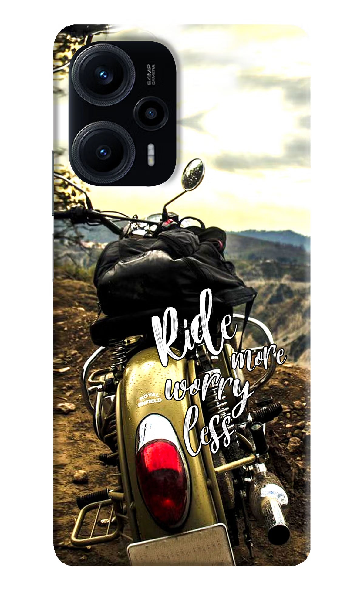 Ride More Worry Less Poco F5 5G Hard Case Back Cover by Casekaro