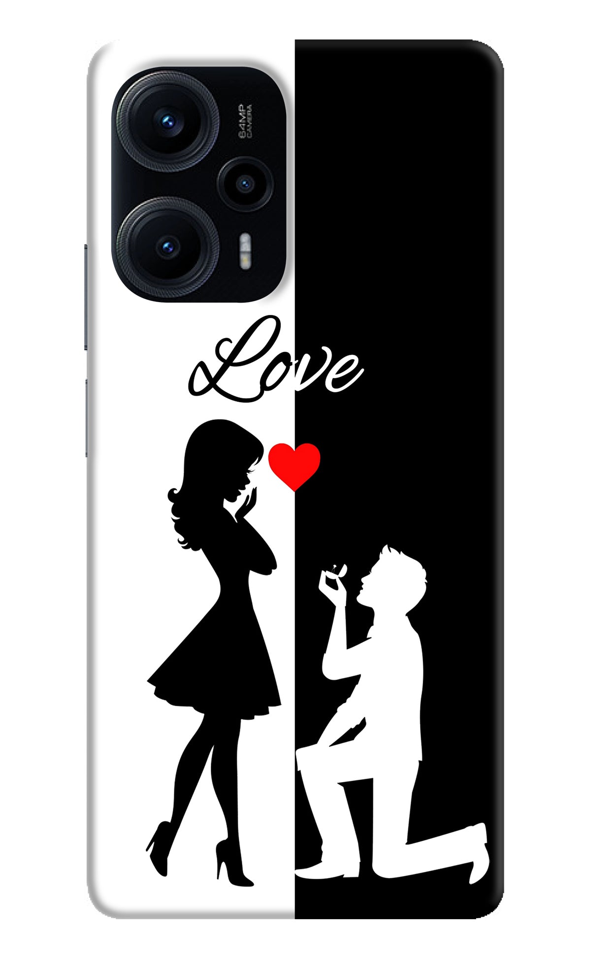 Love Propose Black And White Poco F5 5G Back Cover