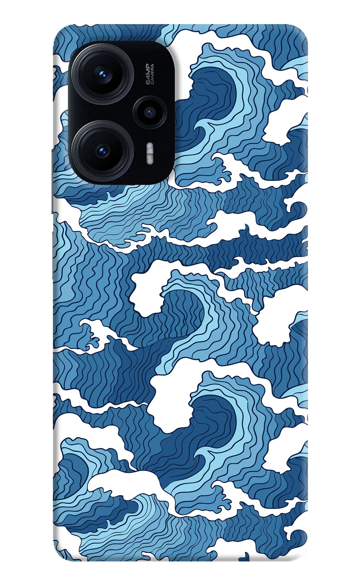 Blue Waves Poco F5 5G Hard Case Back Cover by Casekaro