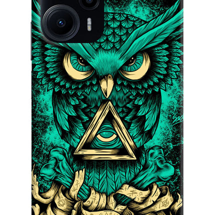 Green Owl Poco F5 5G Hard Case Back Cover by Casekaro
