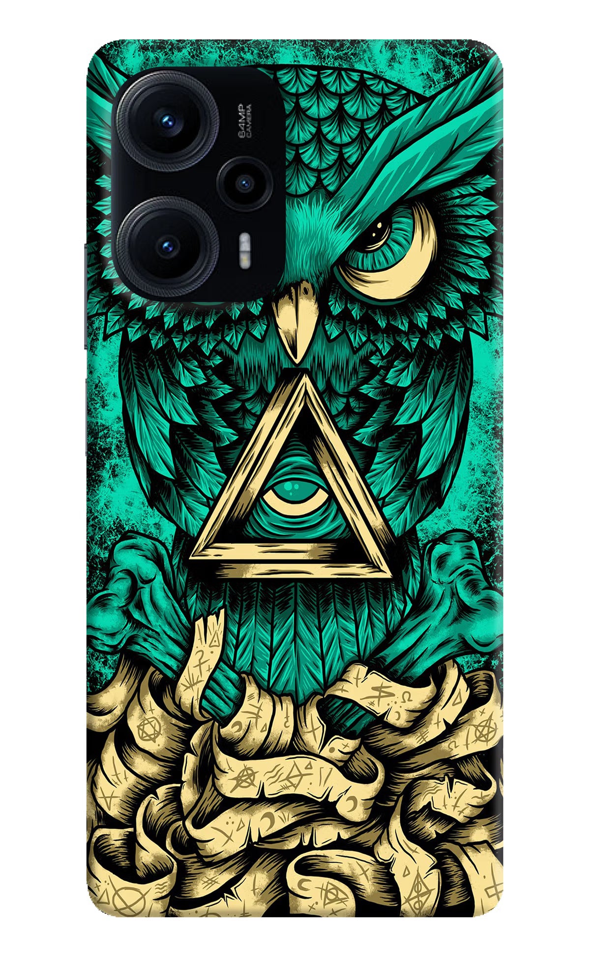 Green Owl Poco F5 5G Hard Case Back Cover by Casekaro