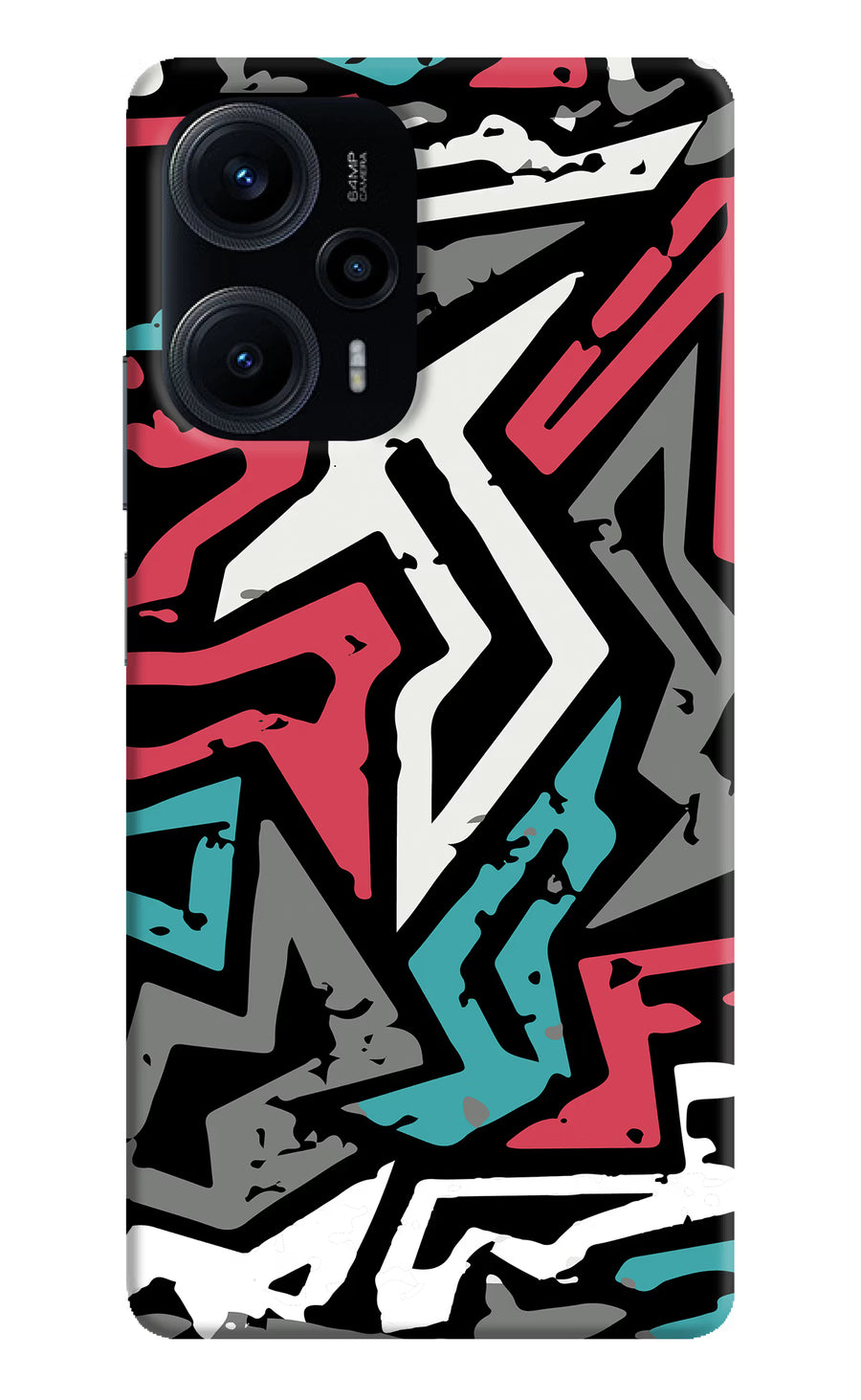 Geometric Graffiti Poco F5 5G Back Cover, Hard case