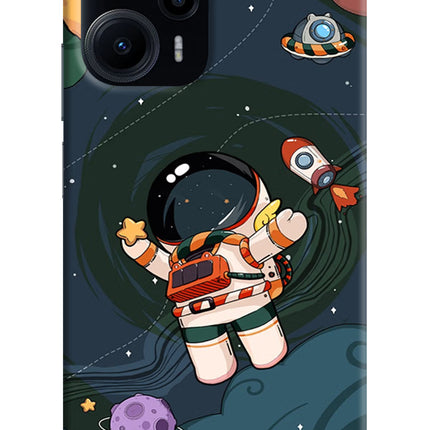 Cartoon Astronaut Poco F5 5G Hard Case Back Cover by Casekaro