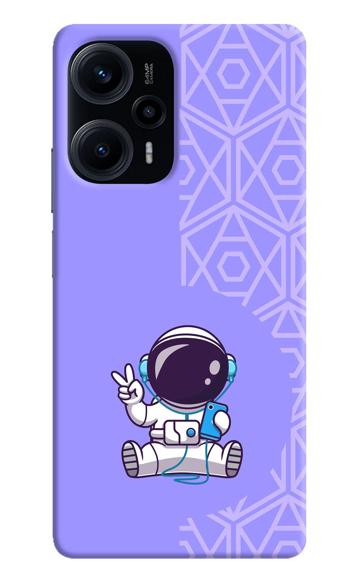Cute Astronaut Chilling Poco F5 5G Hard Case Back Cover by Casekaro