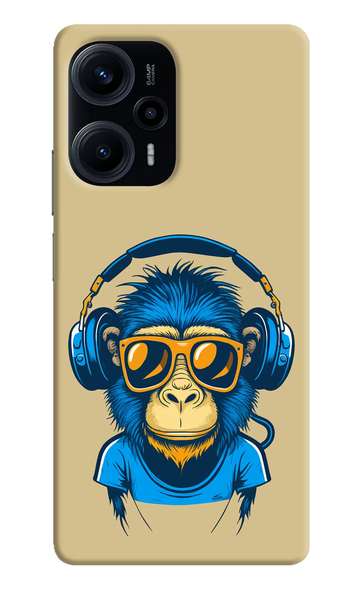 Monkey Headphone Poco F5 5G Hard Case Back Cover by Casekaro