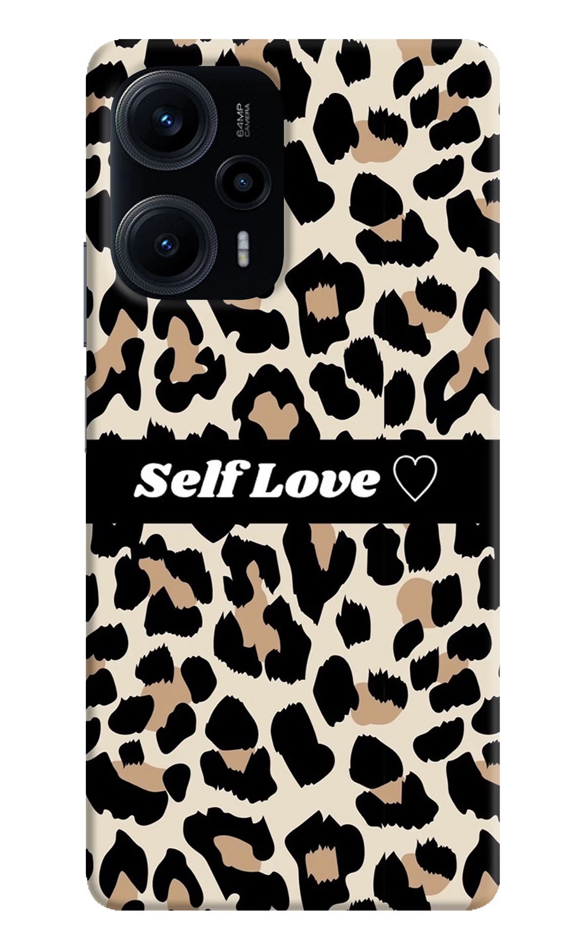 Leopard Print Self Love Poco F5 5G Hard Case Back Cover by Casekaro