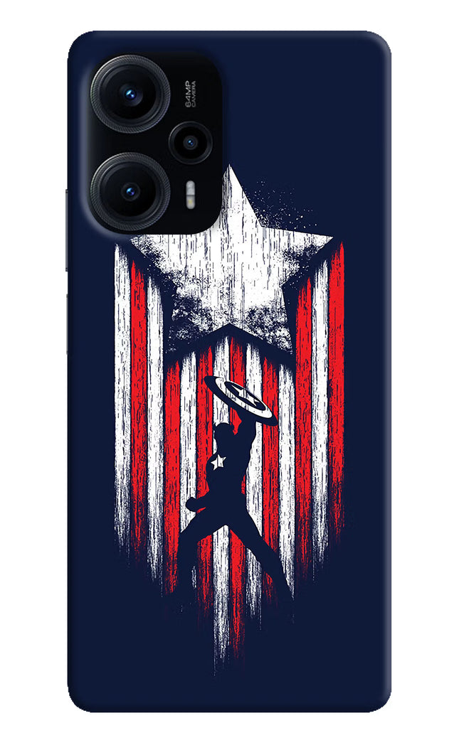Captain America Marvel Art Poco F5 5G Hard Case Back Cover by Casekaro