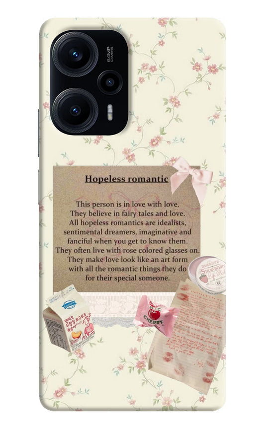 Hopeless Romantic Poco F5 5G Hard Case Back Cover by Casekaro