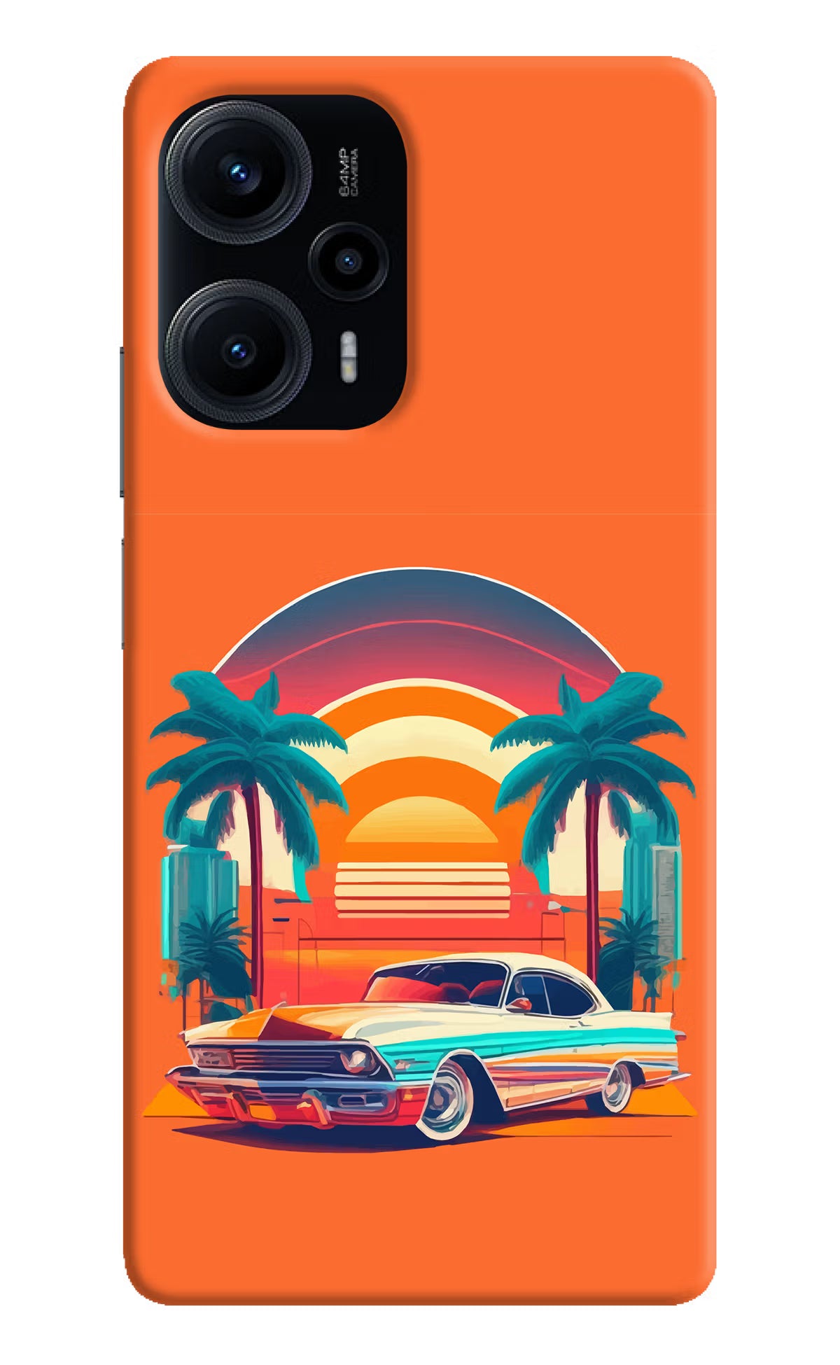 Palm Drive 80s Poco F5 5G Hard Case Back Cover by Casekaro