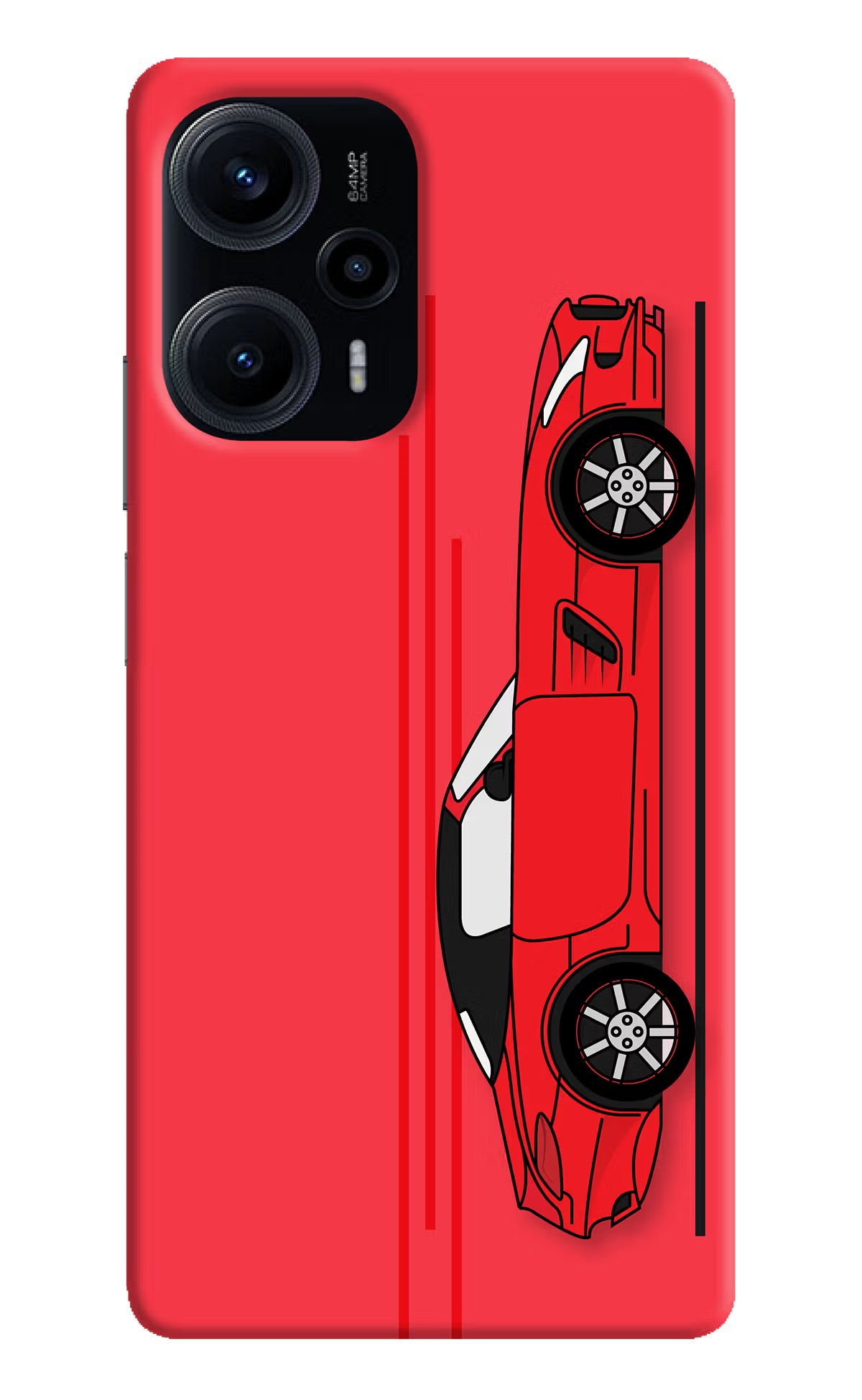 Red Velocity Poco F5 5G Hard Case Back Cover by Casekaro