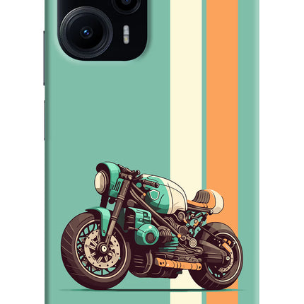 Striped Moto Drift Poco F5 5G Hard Case Back Cover by Casekaro