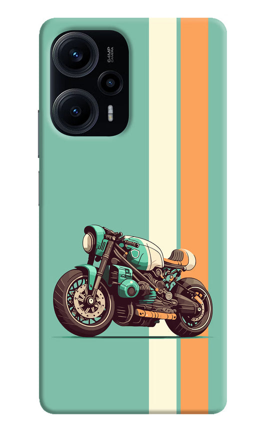 Striped Moto Drift Poco F5 5G Hard Case Back Cover by Casekaro