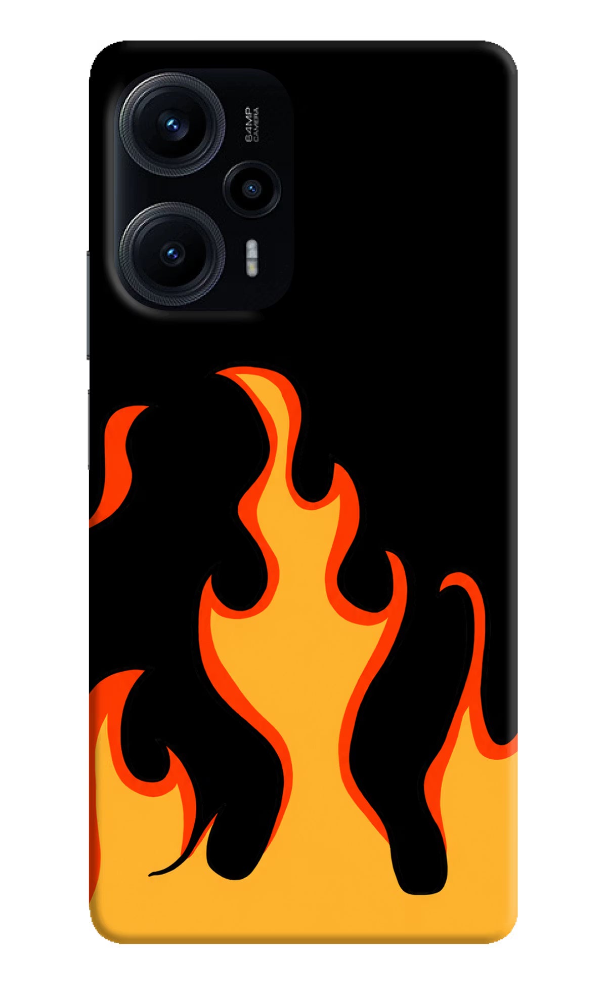 Fired Up – Black Poco F5 5G Hard Case Back Cover by Casekaro