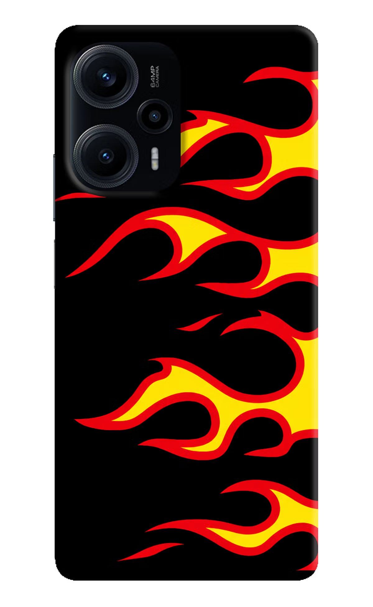 Side Sweep Flames Poco F5 5G Hard Case Back Cover by Casekaro