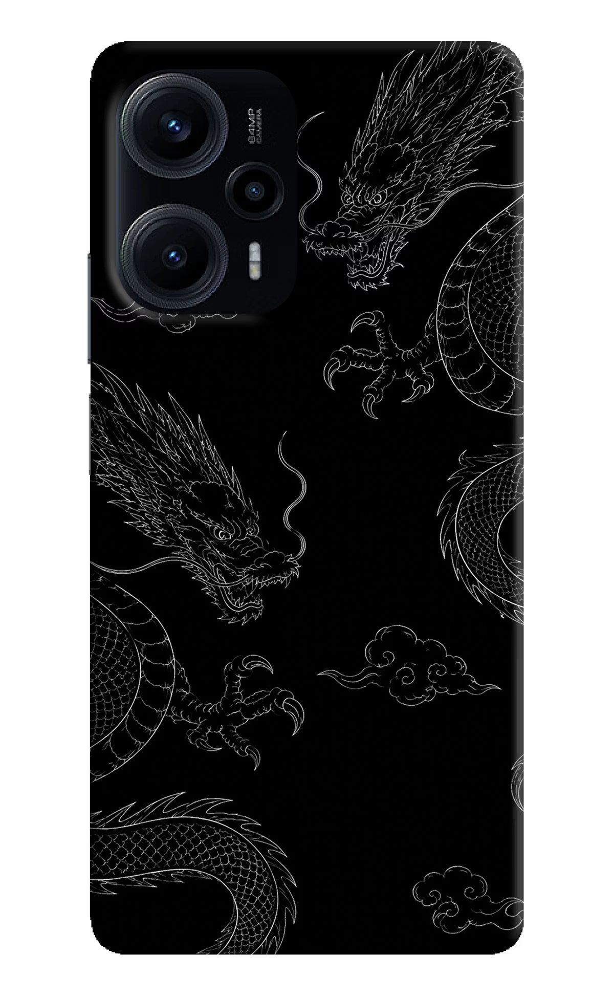 Twin Dragons Poco F5 5G Hard Case Back Cover by Casekaro
