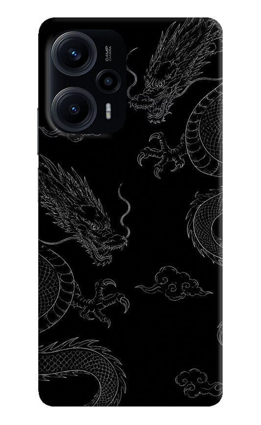 Twin Dragons Poco F5 5G Hard Case Back Cover by Casekaro