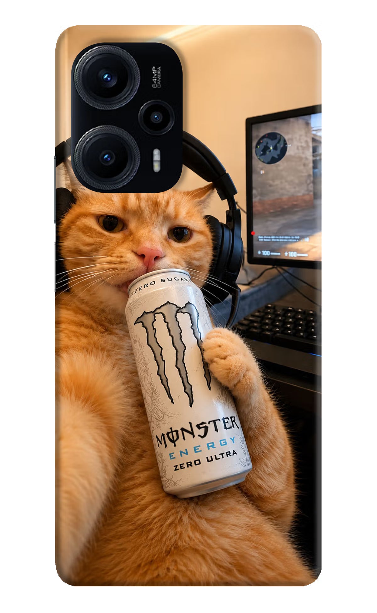 Gamer Cat Energy Poco F5 5G Back Cover
